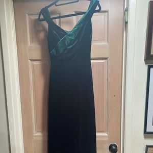 Green off the shoulder prom dress